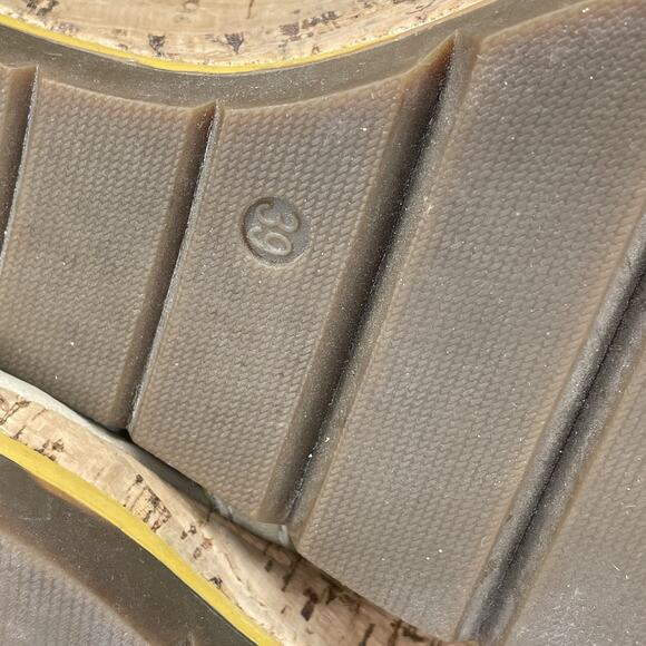 🍒 Bussola St. Tropez Women’s Cork Leather Wedge Sandals Beige Strappy EU39 US8 - Picture 8 of 10